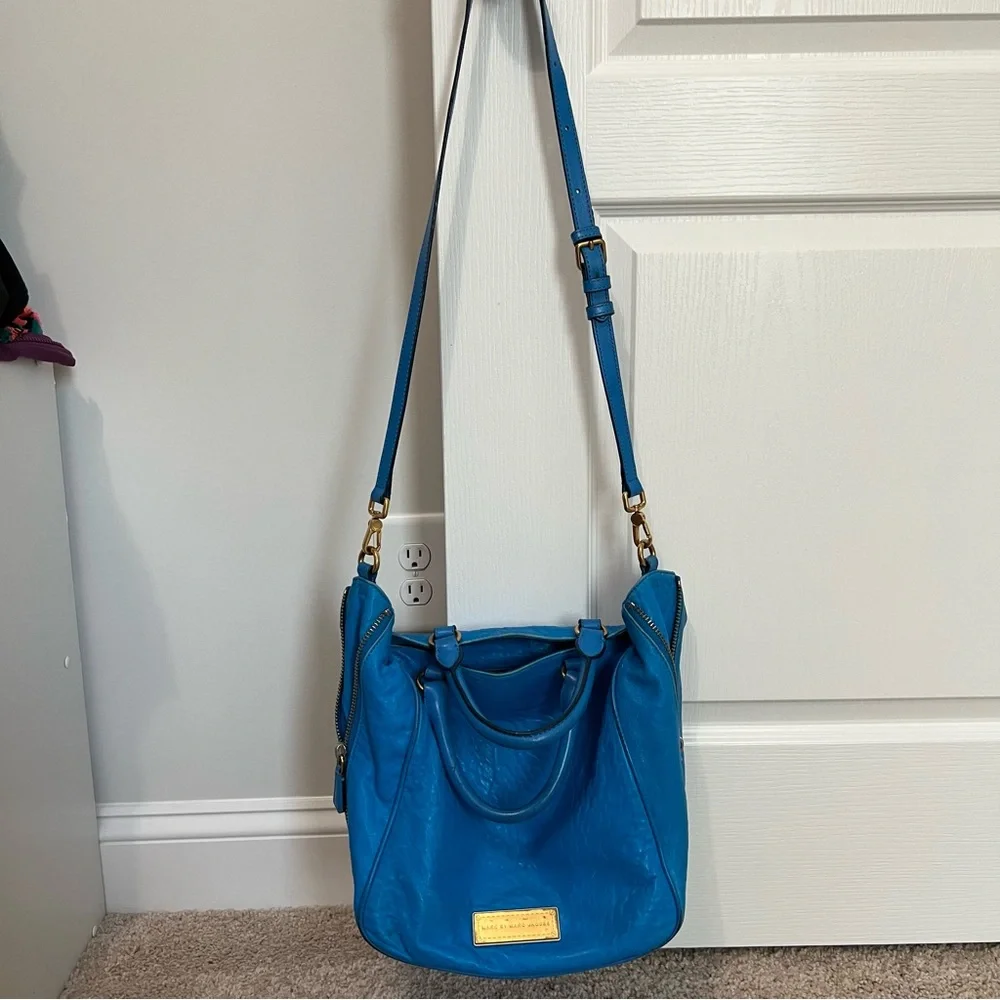 Marc by Marc Jacobs Blue Leather Hobo Tote